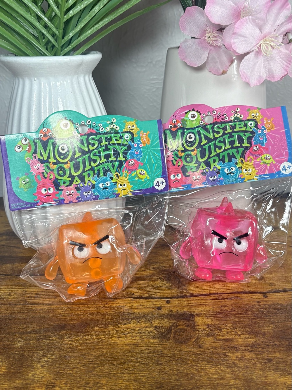 Orange & Pink Squishy Monsters (2-Pack)